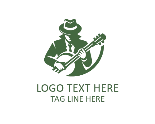  Guitar Man Rock Logo for Music and Band Branding