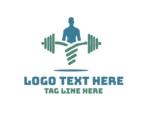 Gym Dumbbell Strength and Fitness Logo