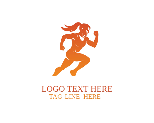 Gym Energy Strong Woman Logo
