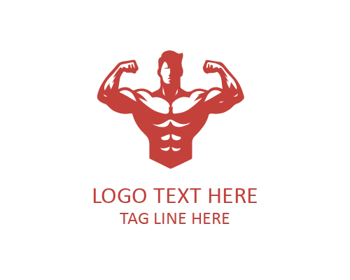 Gym Warrior Muscular Man Logo