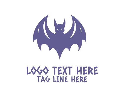 Halloween Bat Silhouette Logo