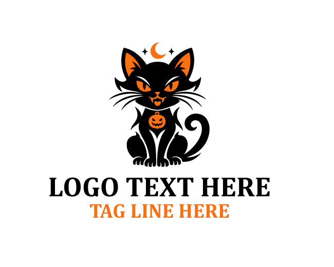Halloween Black Cat Logo