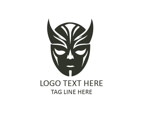 Halloween Decorative Mask Flat Logo for Events and Entertainment