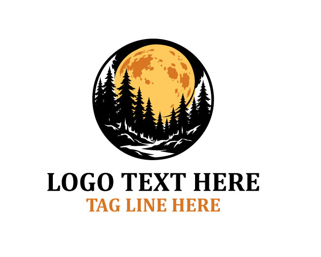 Halloween Moon Forest Logo