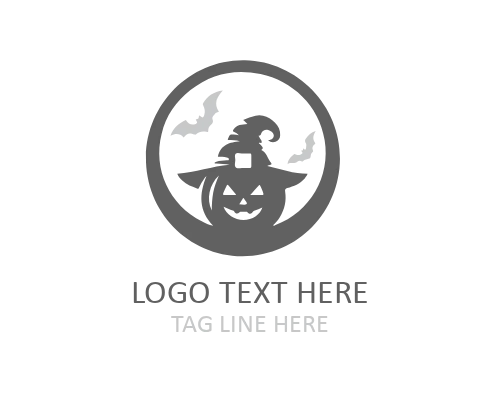 Halloween Pumpkin Outline Logo