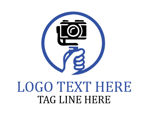 hand camera geometric logo