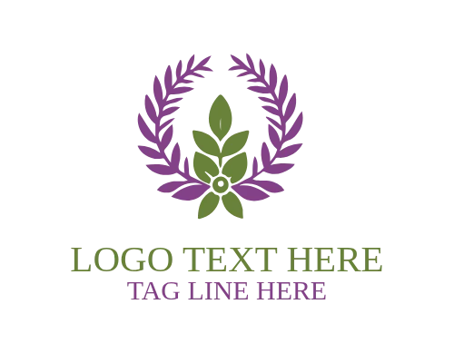 Hand Drawn Botanical Wreath Logo