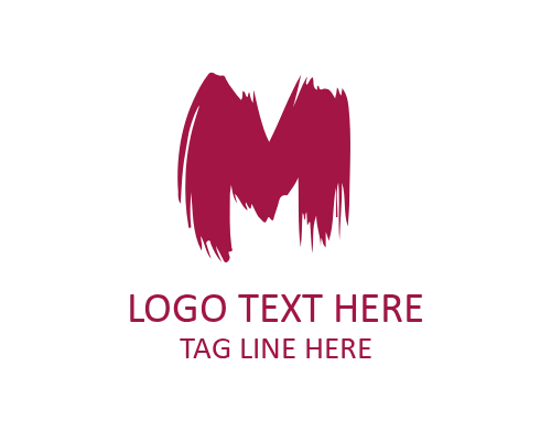 Hand Drawn Brush Letter M Logo for Creative Branding