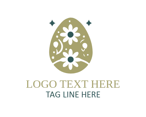 Hand Drawn Easter Egg Artistic Logo