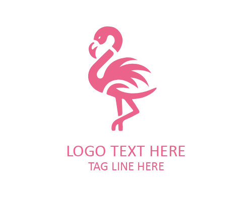 Hand Drawn Flamingo Logo