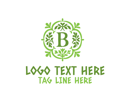 Hand Drawn Floral Letter B Logo