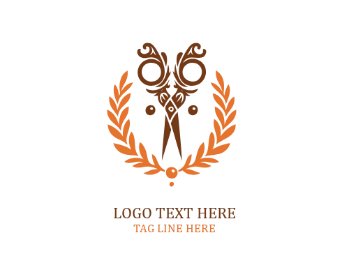 Hand Drawn Scissor Floral Logo