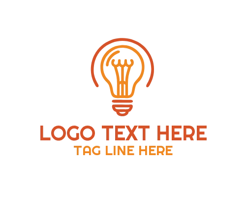 Hand Drawn Vintage Bulb Logo for Artistic Retro Branding