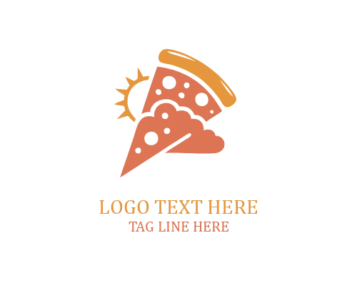 Hand Held Pizza Slice Logo