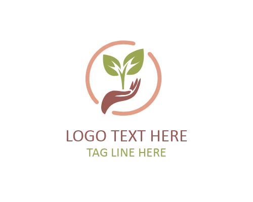 Hand Leaf Careful Logo for Environmental Responsibility and Green Branding