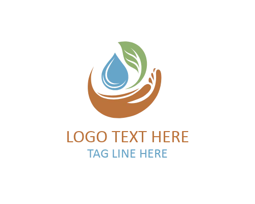 Hand Leaf Clean Green Logo for Eco Lifestyle and Natural Branding