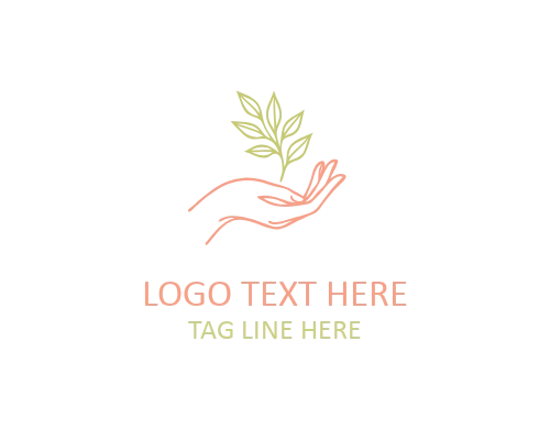 Hand Leaf Eco Care Logo for Sustainability and Environmental Branding