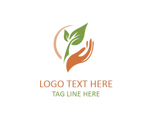 Hand Leaf Eco Growth Logo for Sustainable Business and Green Branding