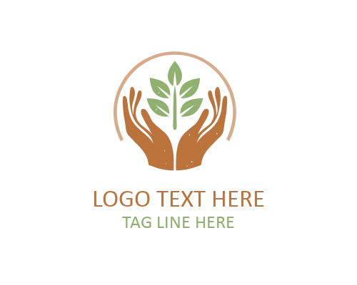 Hand Leaf Eco Help Logo for Environmental Support and Green Branding