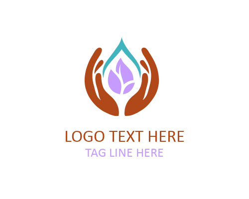 Hand Leaf Environment Logo for Green Awareness and Sustainability Branding