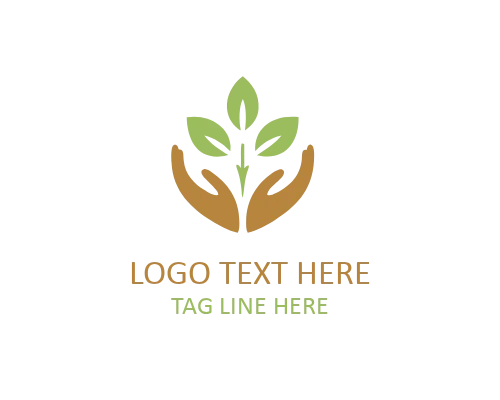 Hand Leaf Green Life Logo for Organic Living and Eco Branding