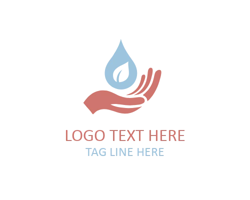 Hand Leaf Renew Logo for Renewable Energy and Eco Branding