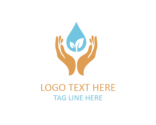 Hand Leaf Sustainability Logo for Green Business and Eco Identity