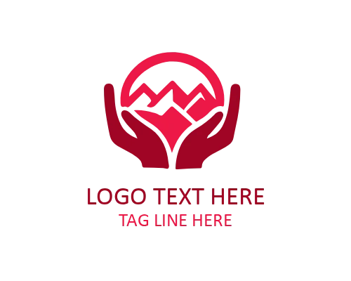 Hand with Heart Logo for Care and Love Brands