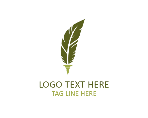  Handwriting Feather Pen Logo