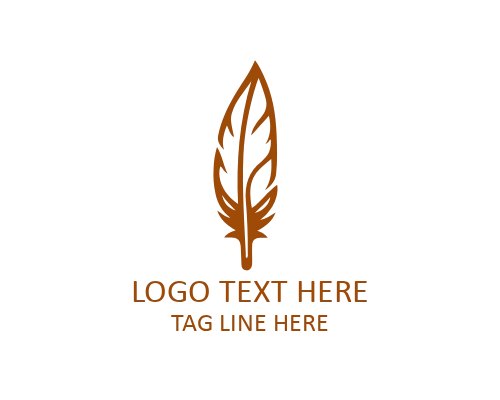 Handwriting Minimal Feather Pen Logo