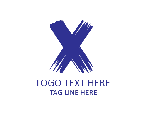 Handwritten Brush Letter X Logo