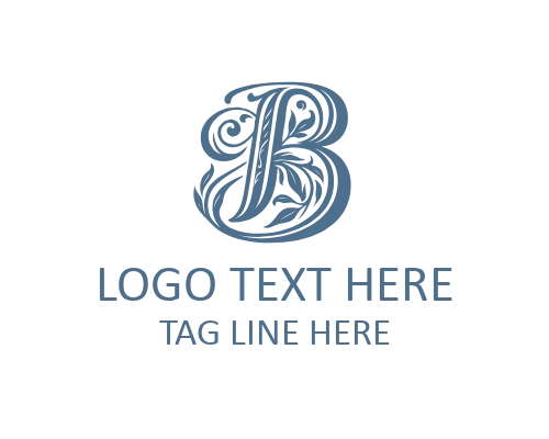 Handwritten Calligraphy letter B Logo