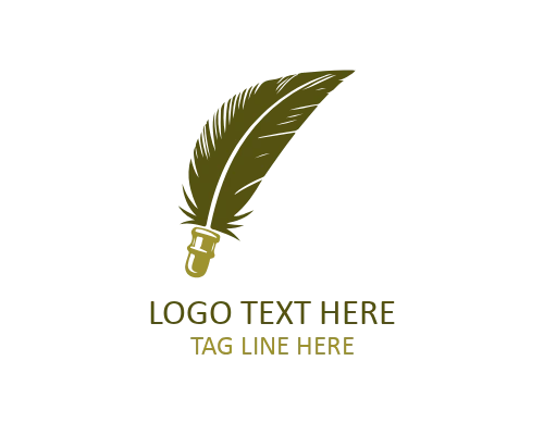  Handwritten Style Feather Pen Logo