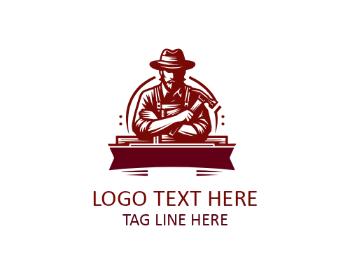 Handyman Carpenter Mascot Logo