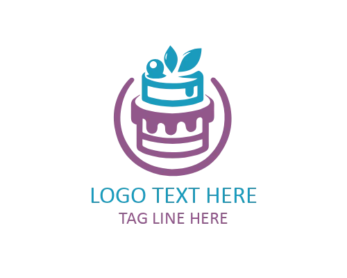 Happy Birthday Cake Icon Logo