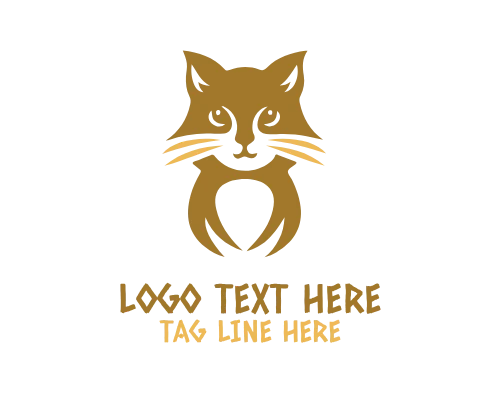 Happy Cat Line Art Logo