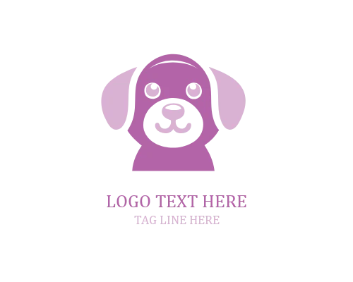 Happy Circle Cute Puppy Logo