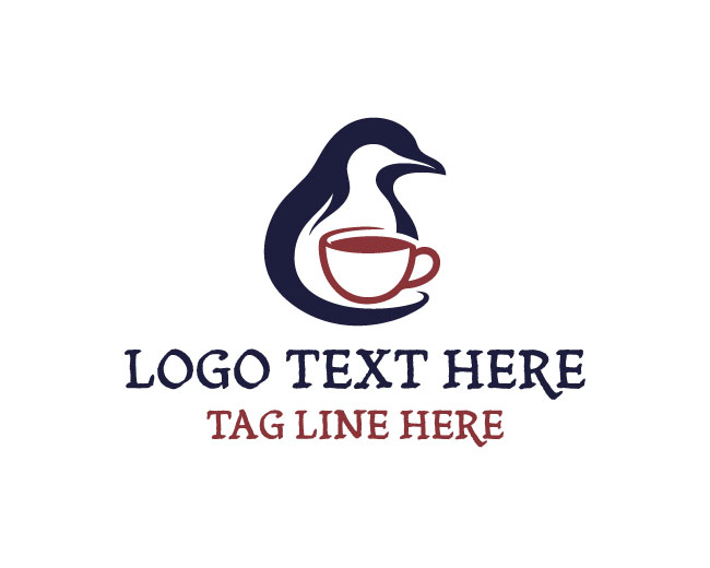  Happy Coffee Penguin Logo