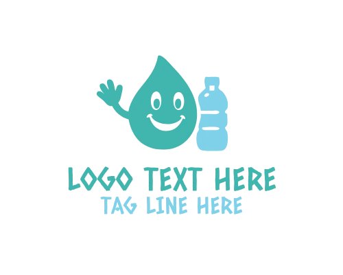 Happy Drop Mascot Character Logo