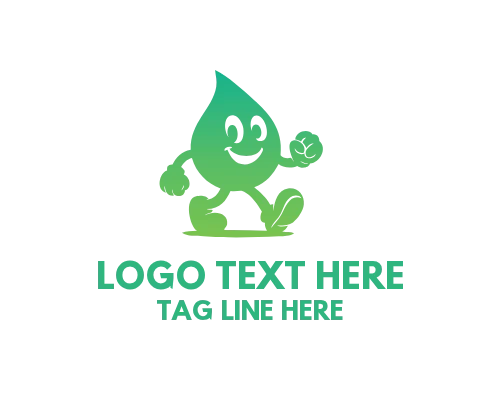 Happy Drop Mascot Logo