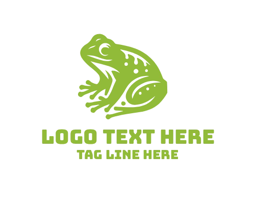 Happy Frog Cartoon Logo