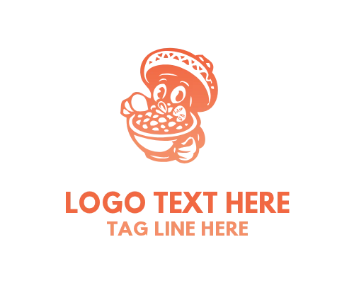 Happy Mexican Food Mascot Logo