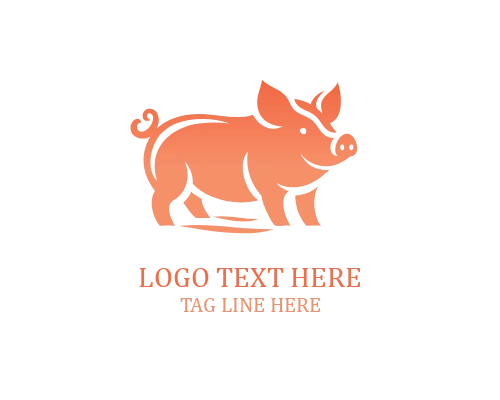 Happy Pig Mascot Logo