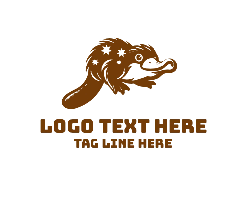 Happy Platypus Cartoon Logo