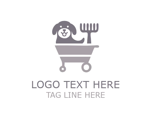 Happy Puppy Dog Grooming Logo