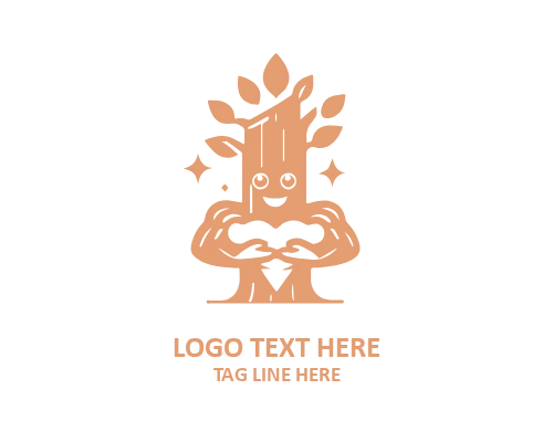 Happy Tree Mascot Logo