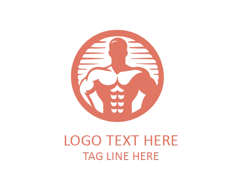 Hardcore Gym Muscular Man Logo