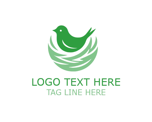Harmony Home Nesting Bird Logo for Peaceful Nature Branding