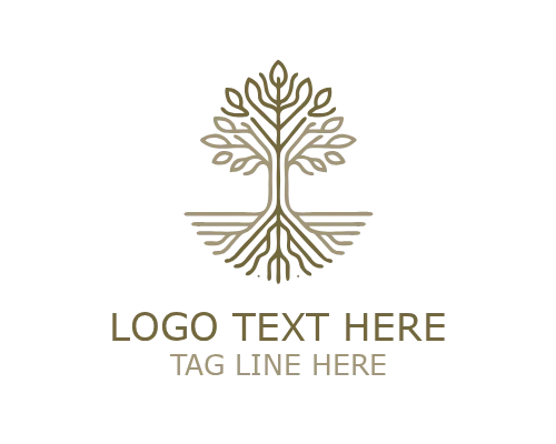 Harmony Tree Monoline Logo for Wellness and Natural Branding