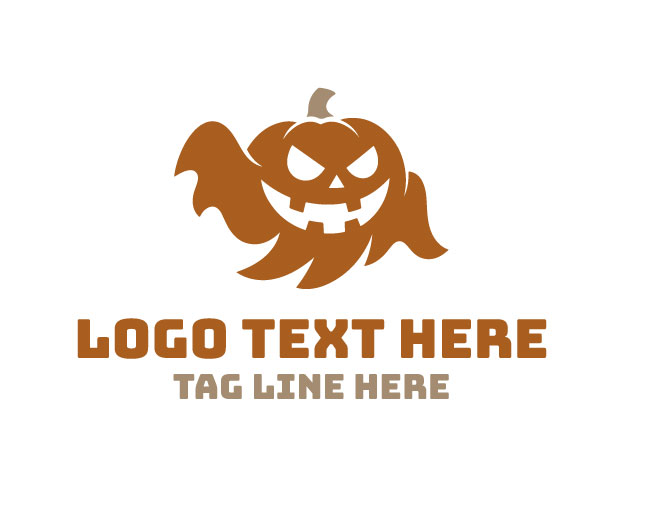 Haunted Pumpkin Ghost Logo